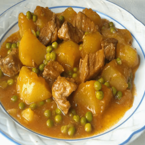 Carne guisada de ternera con verduras